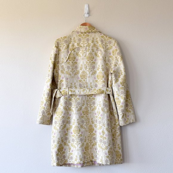 Gold and Pink Floral Tapestry Coat Vintage Size XL - Picture 6 of 10